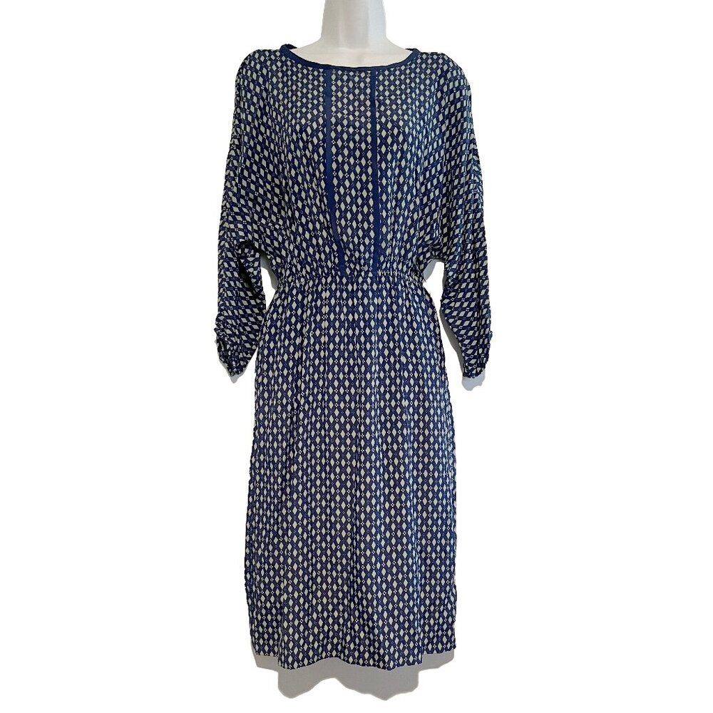 Vtg Valentino Studio diamond print silk midi dress